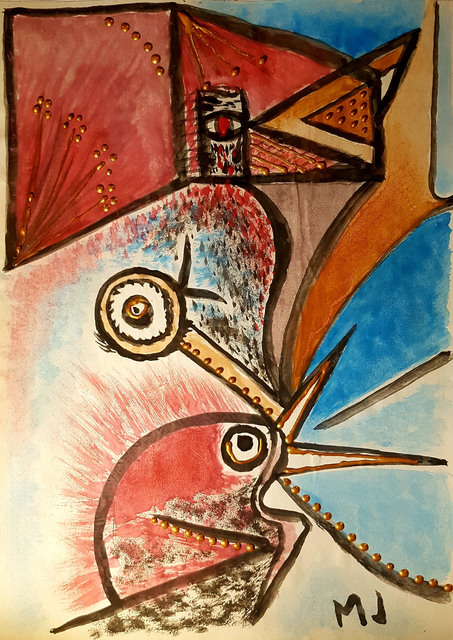 Artist Javorkova Marie. 'Birds' Artwork Image, Created in 2013, Original Painting Oil. #art #artist