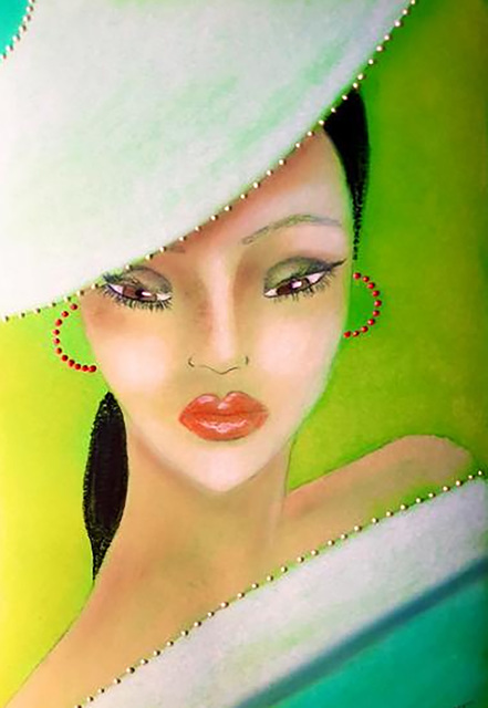 Javorkova Marie  'Lady In Orient Express', created in 2012, Original Painting Oil.