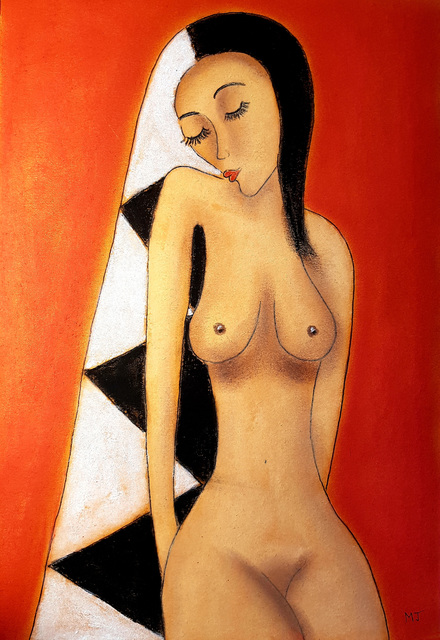 Javorkova Marie  'Thoughtful', created in 2011, Original Painting Oil.