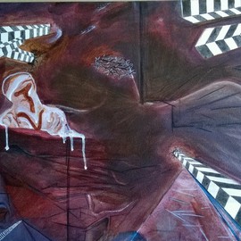 Jaymin Makwana Artwork in the hand of god, 2015 Acrylic Painting, Biblical