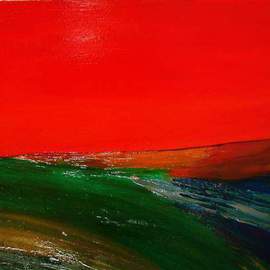 Jean Claude: 'Red Sky', 2010 Oil Painting, Landscape. Artist Description: In March at ISOCAHEDRON, New York             ...