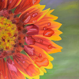Jamie Boyatsis: 'Sunflower', 2014 Oil Painting, Floral. 
