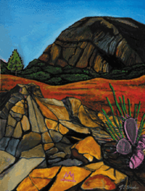 Artist Jay Braden. 'Mountain Petroglyph' Artwork Image, Created in 2002, Original Illustration. #art #artist