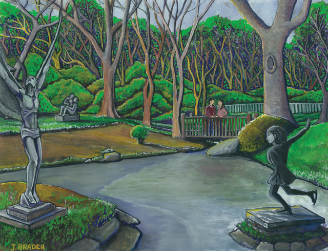 Artist Jay Braden. 'Umlauf Sculpture Garden' Artwork Image, Created in 2010, Original Illustration. #art #artist