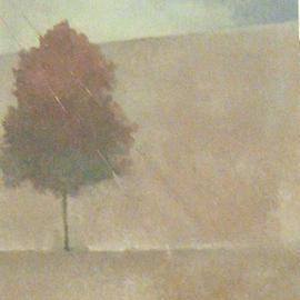 Jennifer Coleman Bryant-wieber: 'Burgundy against brown', 2004 Oil Painting, Landscape. Artist Description: A Brief study in saturated color- Oil on gesso board. Subject found at the corner of Grant ave and Spring st, Columbus Ohio. ...