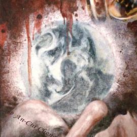 An-chi Cheng: 'Pollution', 1995 Acrylic Painting, Representational. Artist Description: Watch and pray so that you will not fall into temptation. The spirit is willing, but the body is weak. - - ( Mark 14: 38) ;  for before the law was given, sin was in the world. But sin is not taken into account when there is no law. - - ( Romans 5: ...