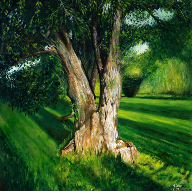 Artist Joseph Coban. 'Arboretum Magnificent Tree' Artwork Image, Created in 2009, Original Painting Oil. #art #artist