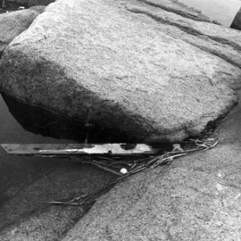 Judith Dernburg: 'Flotsam', 2012 Black and White Photograph, Seascape. Artist Description:   Rocks, water and flotsam  ...