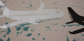 Jean Bourque: 'flight 101', 2016 Other, Airplanes. Silkscreen Monotype Original art part of the Flight Series, each one is different and only one of each. Estimated size on Stonehenge printers paper. ...