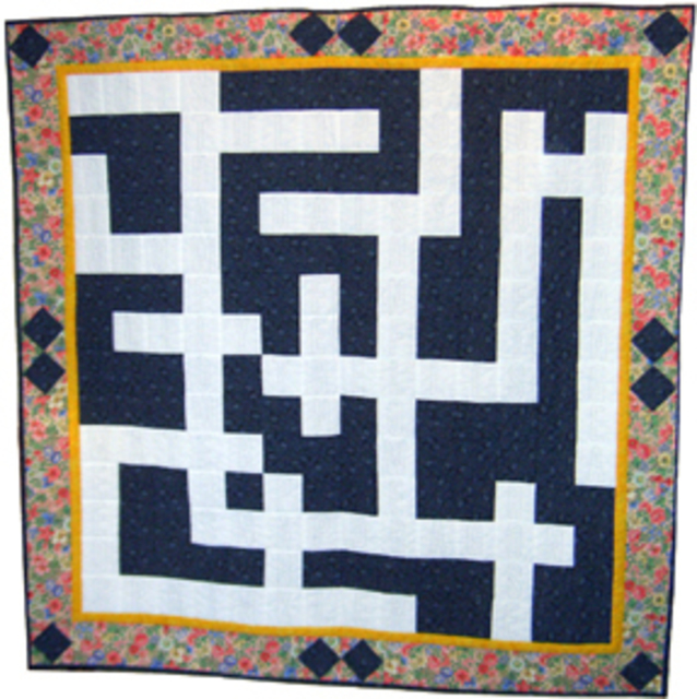 Artist Jean Judd. 'Floral Crossword Puzzle' Artwork Image, Created in 2005, Original Textile. #art #artist