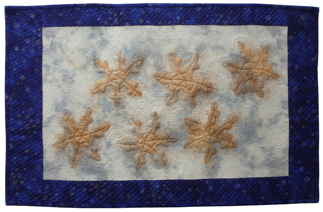 Artist Jean Judd. 'Rusted Snowflakes' Artwork Image, Created in 2017, Original Textile. #art #artist
