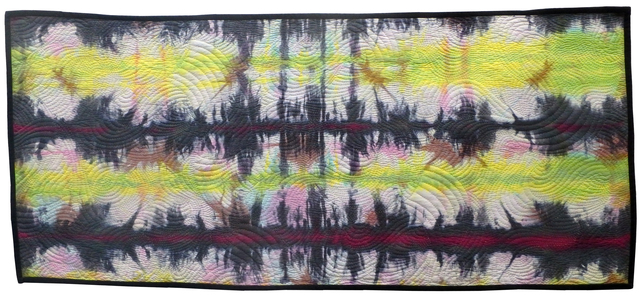 Jean Judd  'Sound Waves 4 Red Line', created in 2018, Original Textile.