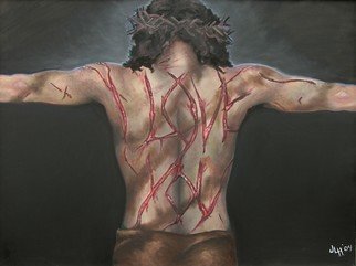Jeanna Henderson: 'His Stripes', 2004 Oil Painting, Christian.  An intense visual representation of a message we all know well. . . ...