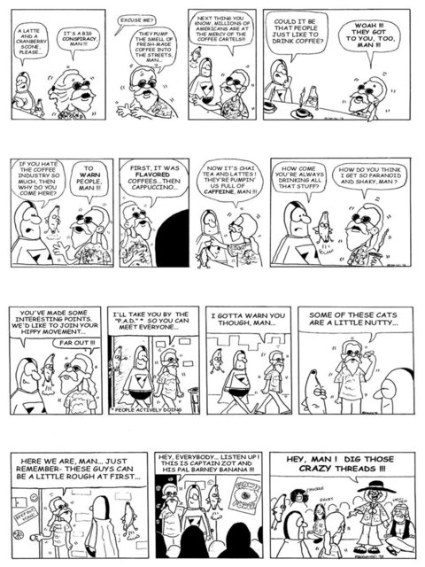 Jeff Brogowski  'Captain Zot And Barney Banana', created in 1998, Original Comic.