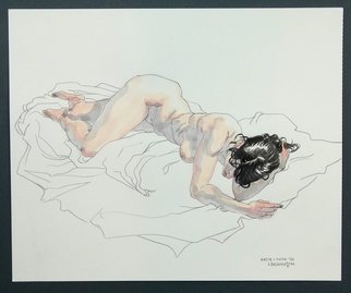 Jeffrey Dickinson: 'Katie November 2010', 2010 Watercolor, nudes.  Watercolor done in studio from a live model....