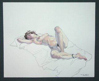 Jeffrey Dickinson: 'nicolemar10a', 2010 Watercolor, nudes.  Watercolor and pencil on paper. ...