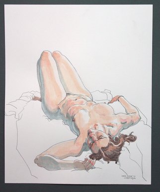 Jeffrey Dickinson: 'saramar10b', 2010 Watercolor, nudes. Watercolor and pencil on paper....