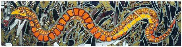 Artist Sudarshan Deshmukh. 'Snake In The Glass' Artwork Image, Created in 2003, Original Mosaic. #art #artist