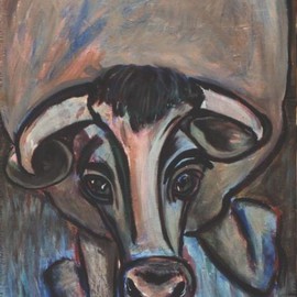Jennifer Bailey: 'cow', 2002 Acrylic Painting, Wildlife. Artist Description: The viewer' s description is better than mine on this particular piece.  ...