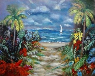 Jenny Jonah: 'path to the beach', 2022 Oil Painting, Scenic. Original oil painting on high quality stretched canvas...
