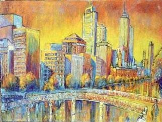 Jeremy Holton  'The Golden City', created in 2001, Original Painting Oil.