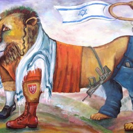 Elisheva Nesis Artwork AM ISRAEL HAY, 2010 Acrylic Painting, Judaic