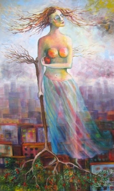 Elisheva Nesis  'EVE OF EMIGRATION', created in 2009, Original Painting Acrylic.