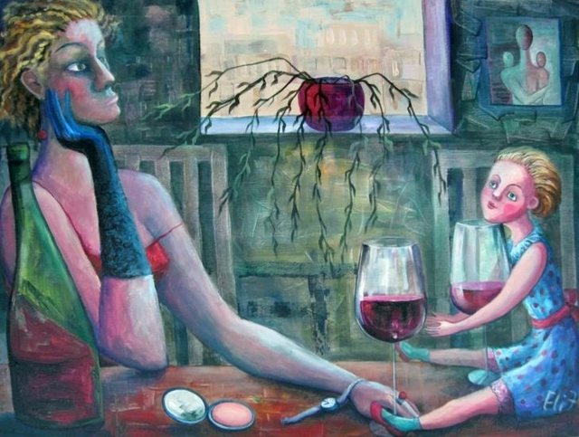 Elisheva Nesis  'GIRLS PARTY', created in 2010, Original Painting Acrylic.