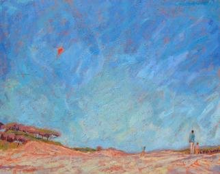 Jessica Dunn: 'Kite', 2001 Oil Painting, Family. Artist Description: A day spent flying kites at the beach....