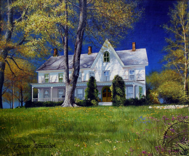 Artist Thomas Jewusiak. 'American Farm House' Artwork Image, Created in 2007, Original Painting Oil. #art #artist
