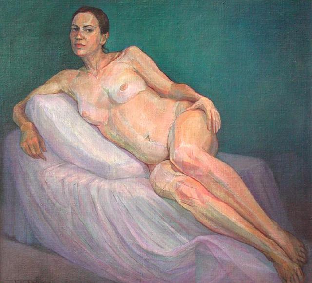 Judith Fritchman  'Reclining Nude II', created in 1995, Original Painting Acrylic.
