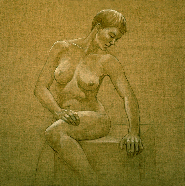 Artist Judith Fritchman. 'Seated Nude I' Artwork Image, Created in 2009, Original Painting Acrylic. #art #artist