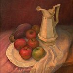 Still Life with Apples and Eggplant By Judith Fritchman