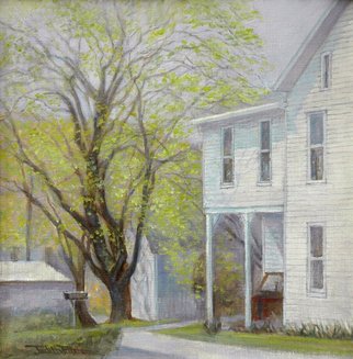 Judith Fritchman: 'spring greening', 2018 Oil Painting, Landscape. The long awaited promise of April in the village. ...