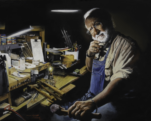 John Gamache  'Joel Bagnal The Goldsmith', created in 2017, Original Painting Oil.