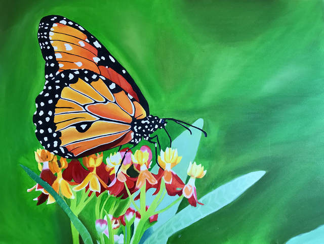 Artist Jocelynn Grabowski. 'Butterfly' Artwork Image, Created in 2017, Original Drawing Charcoal. #art #artist