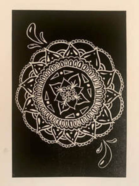 Artist Jocelynn Grabowski. 'Mandala' Artwork Image, Created in 2020, Original Drawing Charcoal. #art #artist