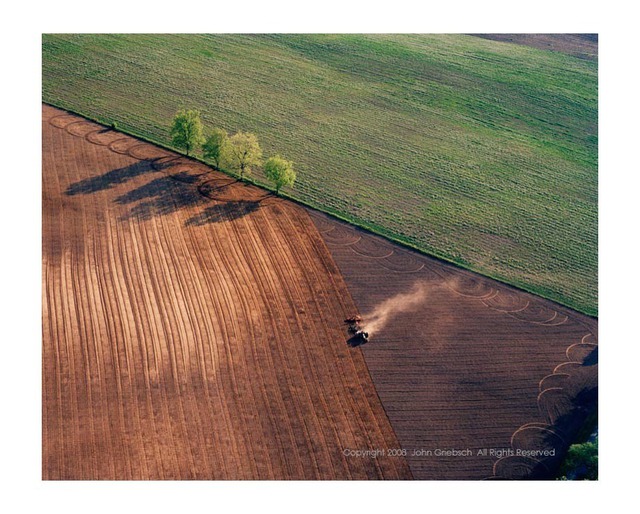 John Griebsch  'Field  Tractor  And Four Trees ', created in 2008, Original Photography Color.