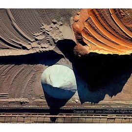 John Griebsch: 'Gary Indiana Ore Piles', 2008 Color Photograph, Abstract Landscape. Artist Description: Aerial Photograph of piles of different types of iron ore at a steel mill.   Archival Print  edition of 25...