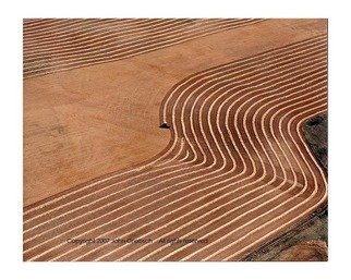 John Griebsch: 'Wheatfied and Tractor near Yankton 047', 2008 Color Photograph, Abstract Landscape.  Aerial photograph of large scale agriculture Archival Print edition of 25...