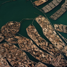 John Griebsch: 'log rafts 12 port of tacoma', 2007 Color Photograph, Landscape. Artist Description: Aerial Photograph    Archival Print number 1 of an edition of 25...