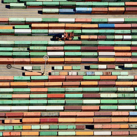 John Griebsch: 'trailers port of tacoma 254', 2011 Color Photograph, Landscape. Artist Description: Aerial Photograph     Archival print  number 4 of an edition of 25...