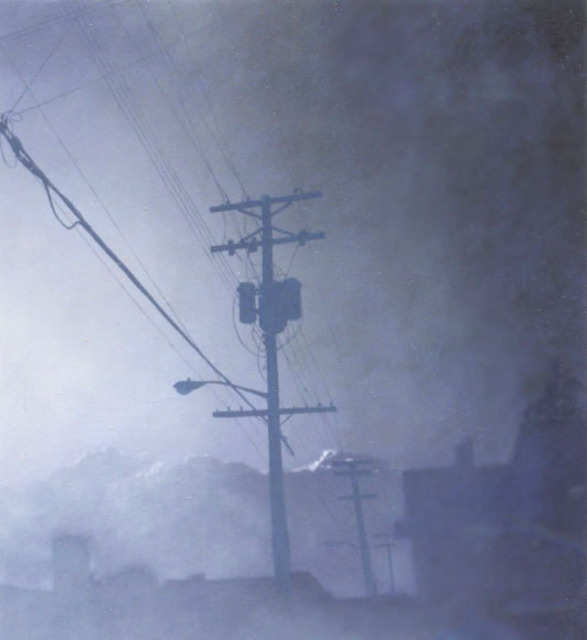 Artist James Gwynne. 'Evening Fog With Telephone Pole' Artwork Image, Created in 1993, Original Drawing Pencil. #art #artist
