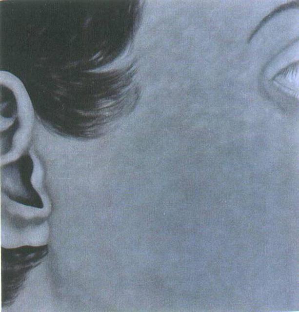 James Gwynne  'Grey Face Fragment', created in 1990, Original Drawing Pencil.