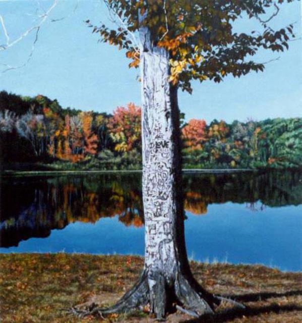 Artist James Gwynne. 'Love Tree' Artwork Image, Created in 1988, Original Drawing Pencil. #art #artist