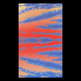 James Gwynne: 'Mirrored Sunset Sky', 2003 Oil Painting, Landscape. Artist Description: Two canvases joined together to give the impression of a mirrored image of the sky at sunset....