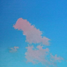 James Gwynne: 'Off Shore', 2000 Oil Painting, Landscape. Artist Description: Out over the ocean late in the day, apink cloud forms in the fading light...