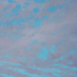 James Gwynne: 'Twilight Clouds', 2000 Oil Painting, Landscape. Artist Description: Gentle broken clouds showing blue skyin the evening. ...