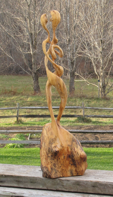 Artist John Clarke. 'Double Helix' Artwork Image, Created in 2008, Original Sculpture Wood. #art #artist