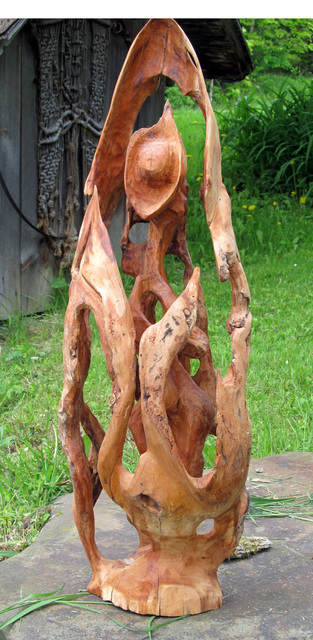 John Clarke  'Flames', created in 2012, Original Sculpture Wood.